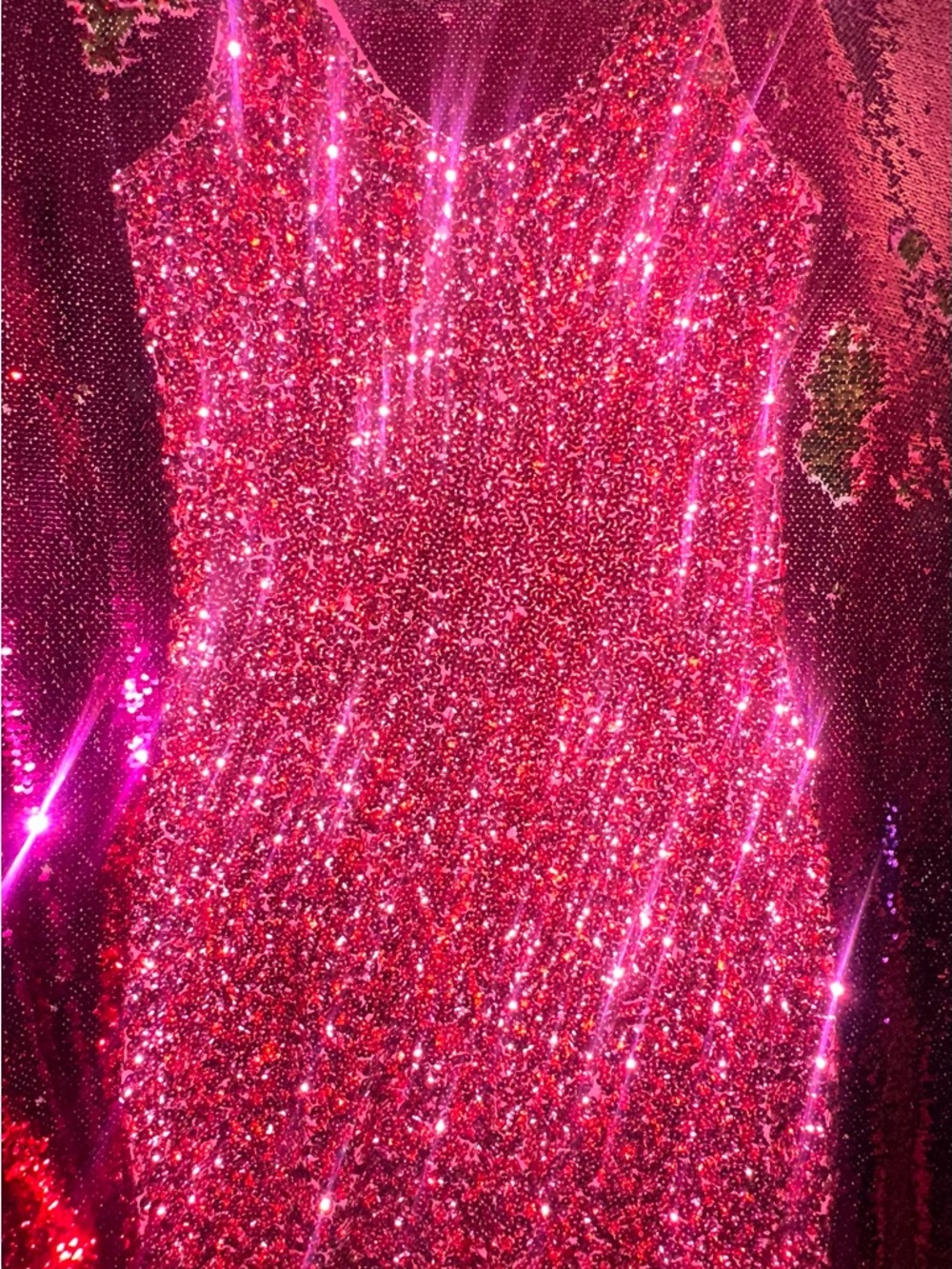 Pink Sequin Slip Dress